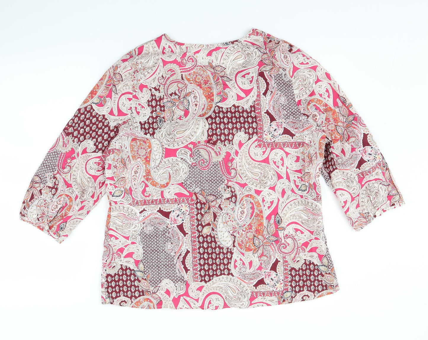 Marks and Spencer Womens Pink Paisley  Basic Button-Up Size 16
