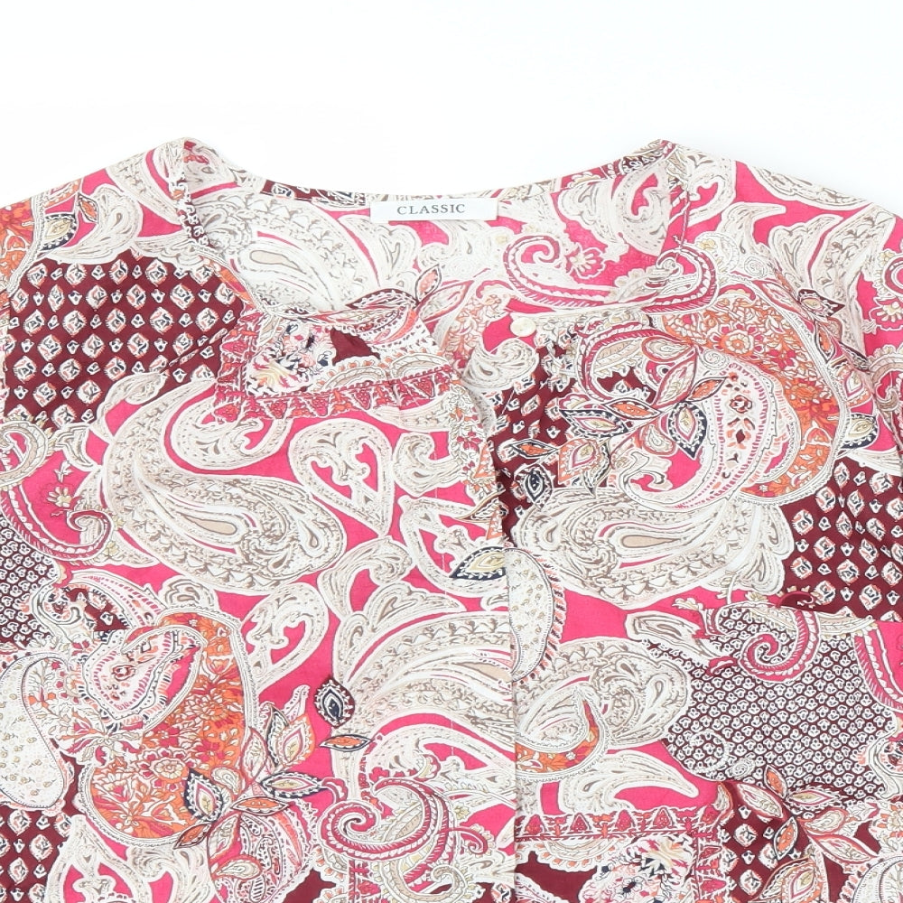Marks and Spencer Womens Pink Paisley  Basic Button-Up Size 16