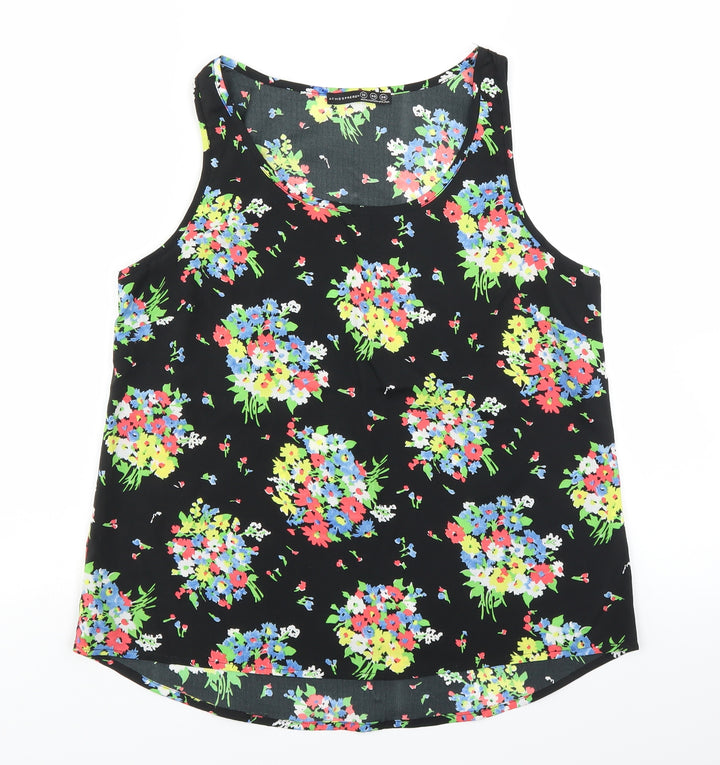 Atmosphere Womens Black Floral Basic Blouse Size 12