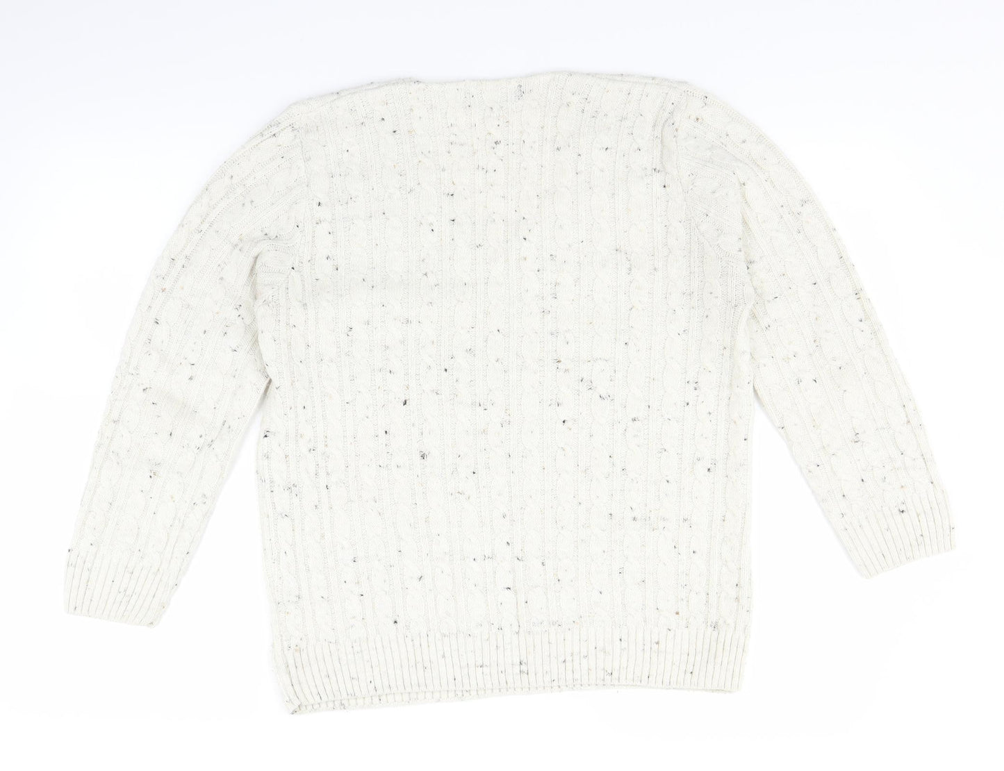 CHIC Womens White  Knit Pullover Jumper Size M