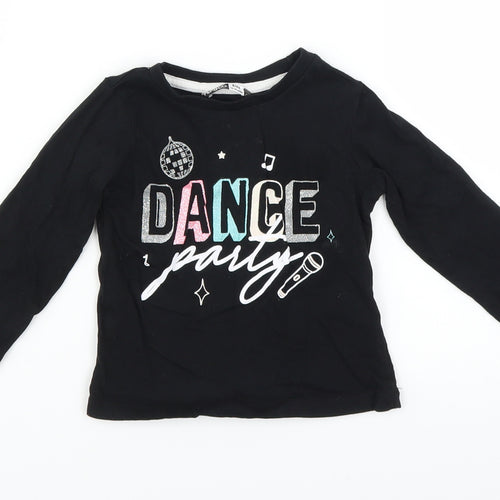 PEP & CO Baby Black   Basic T-Shirt Size 12-18 Months  - dance party