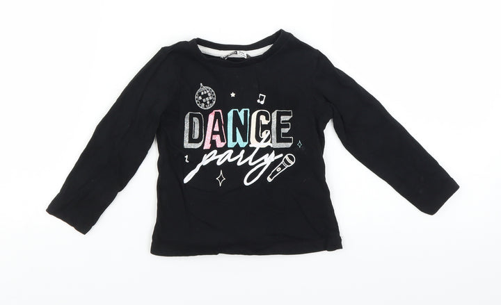 PEP & CO Baby Black Basic T-Shirt Size 12-18 Months - dance party