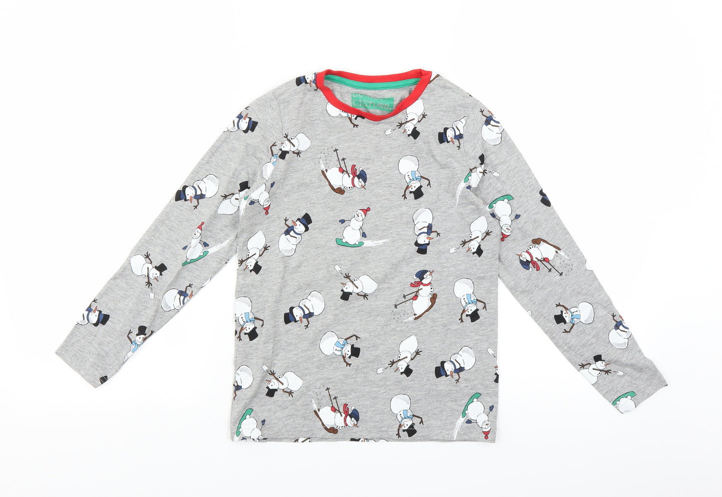 Marks and Spencer Boys Grey Polka Dot  Basic T-Shirt Size 8-9 Years  - Snowmen