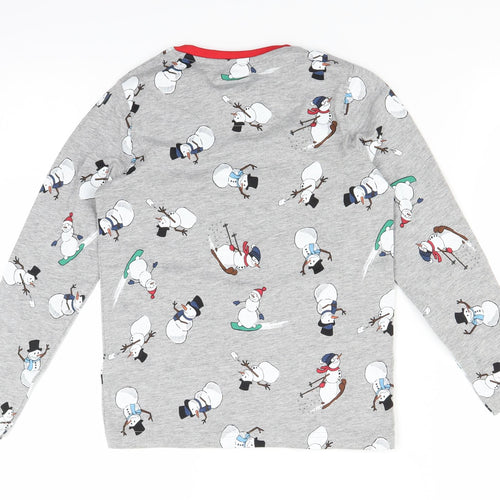Marks and Spencer Boys Grey Polka Dot  Basic T-Shirt Size 8-9 Years  - Snowmen