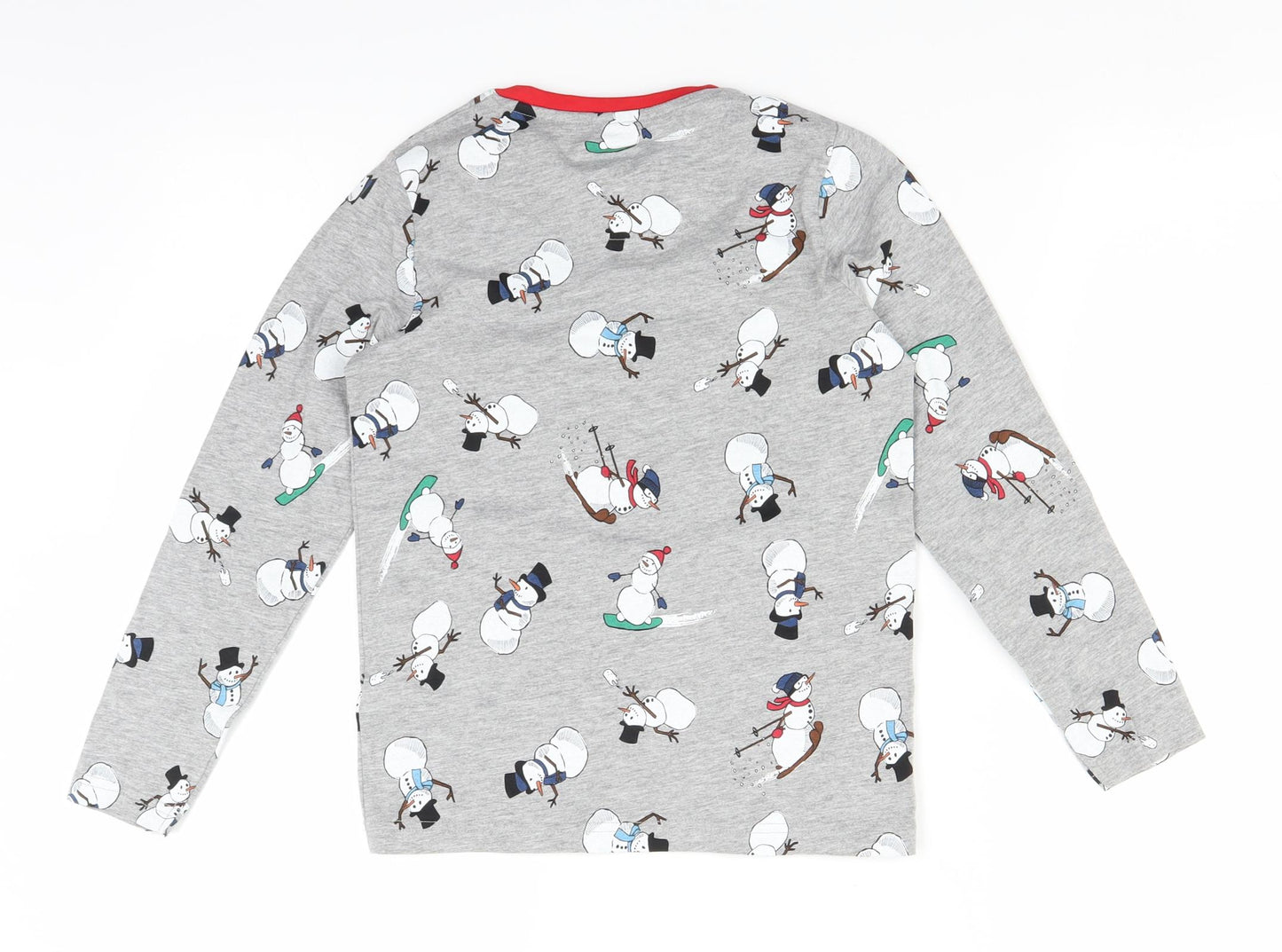 Marks and Spencer Boys Grey Polka Dot  Basic T-Shirt Size 8-9 Years  - Snowmen