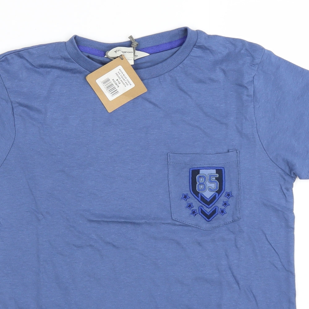 kangaroo poo Boys Blue   Basic T-Shirt Size 9-10 Years