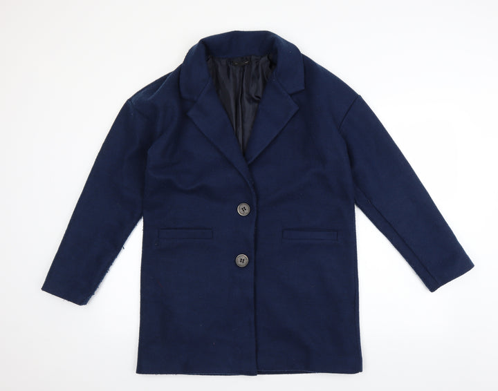 Made in Italy Womens Blue Jacket Coat Size 8