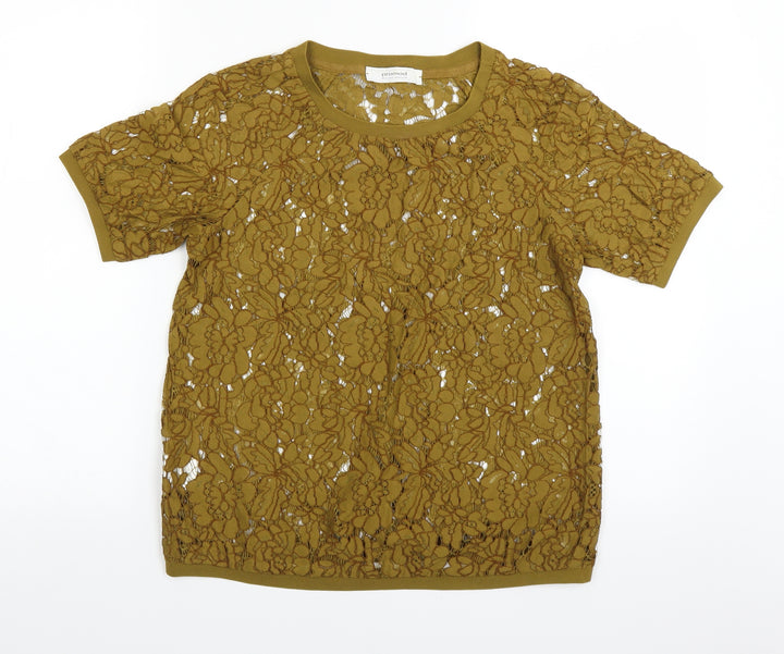 Promod Womens Yellow Basic T-Shirt Size 8