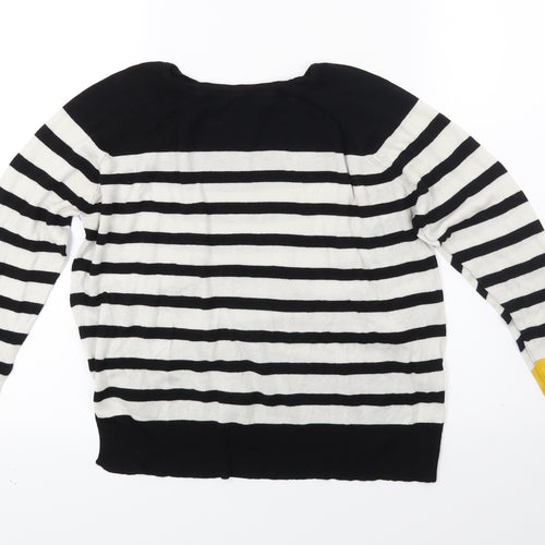 Zara Girls Black Striped Knit Pullover Sweatshirt Size S
