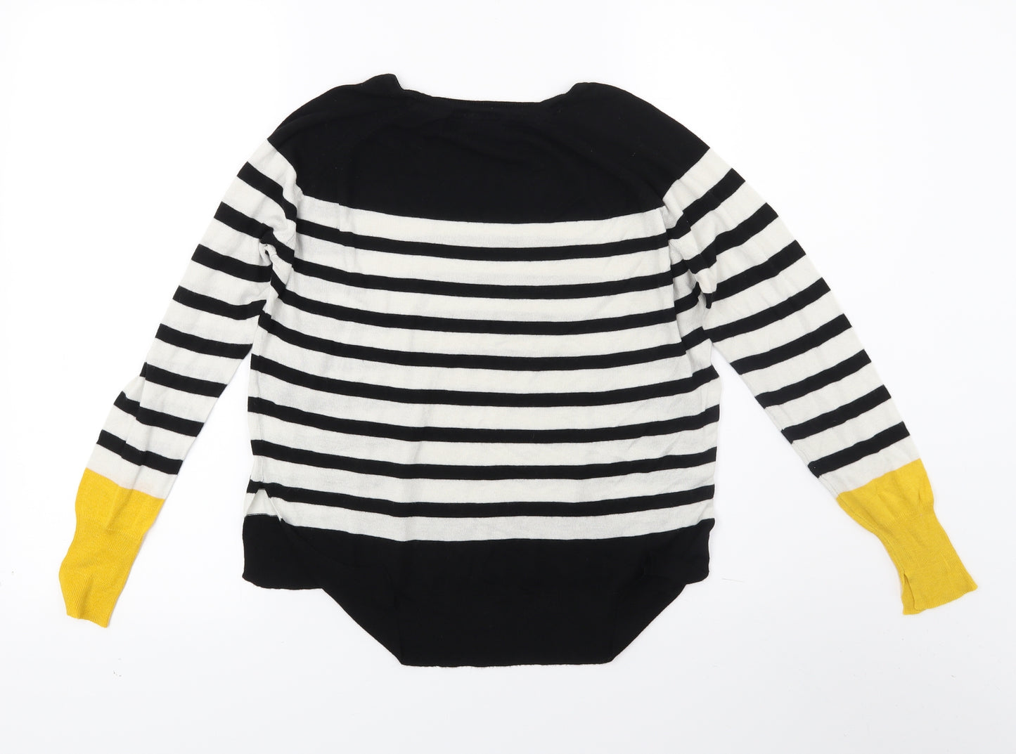 Zara Girls Black Striped Knit Pullover Sweatshirt Size S