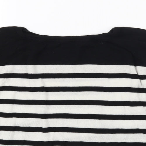 Zara Girls Black Striped Knit Pullover Sweatshirt Size S
