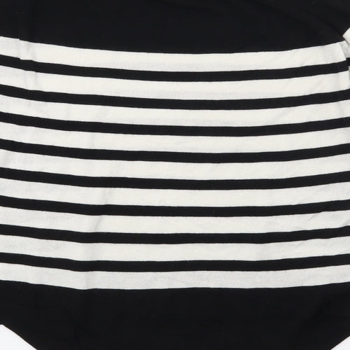 Zara Girls Black Striped Knit Pullover Sweatshirt Size S
