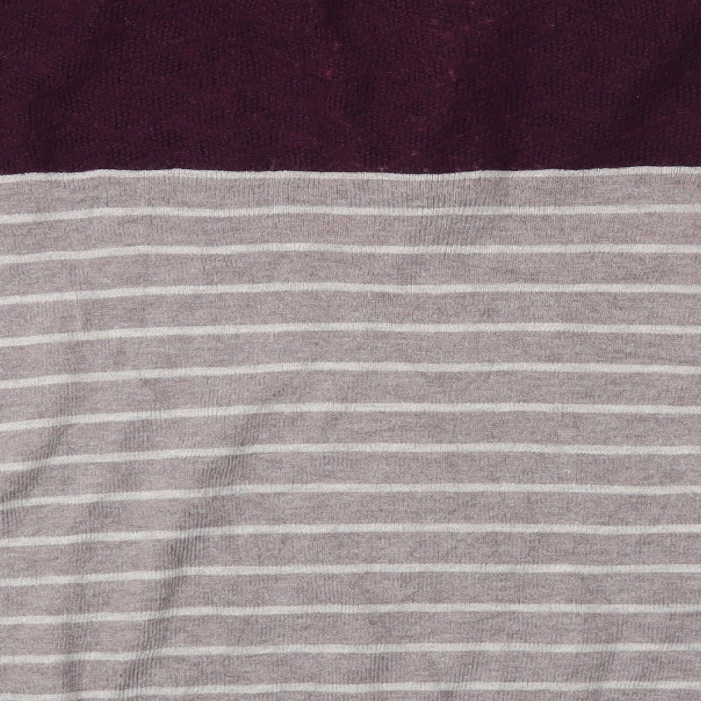 Jasper Conran Girls Grey Striped Fleece Pullover Hoodie Size 10 Years