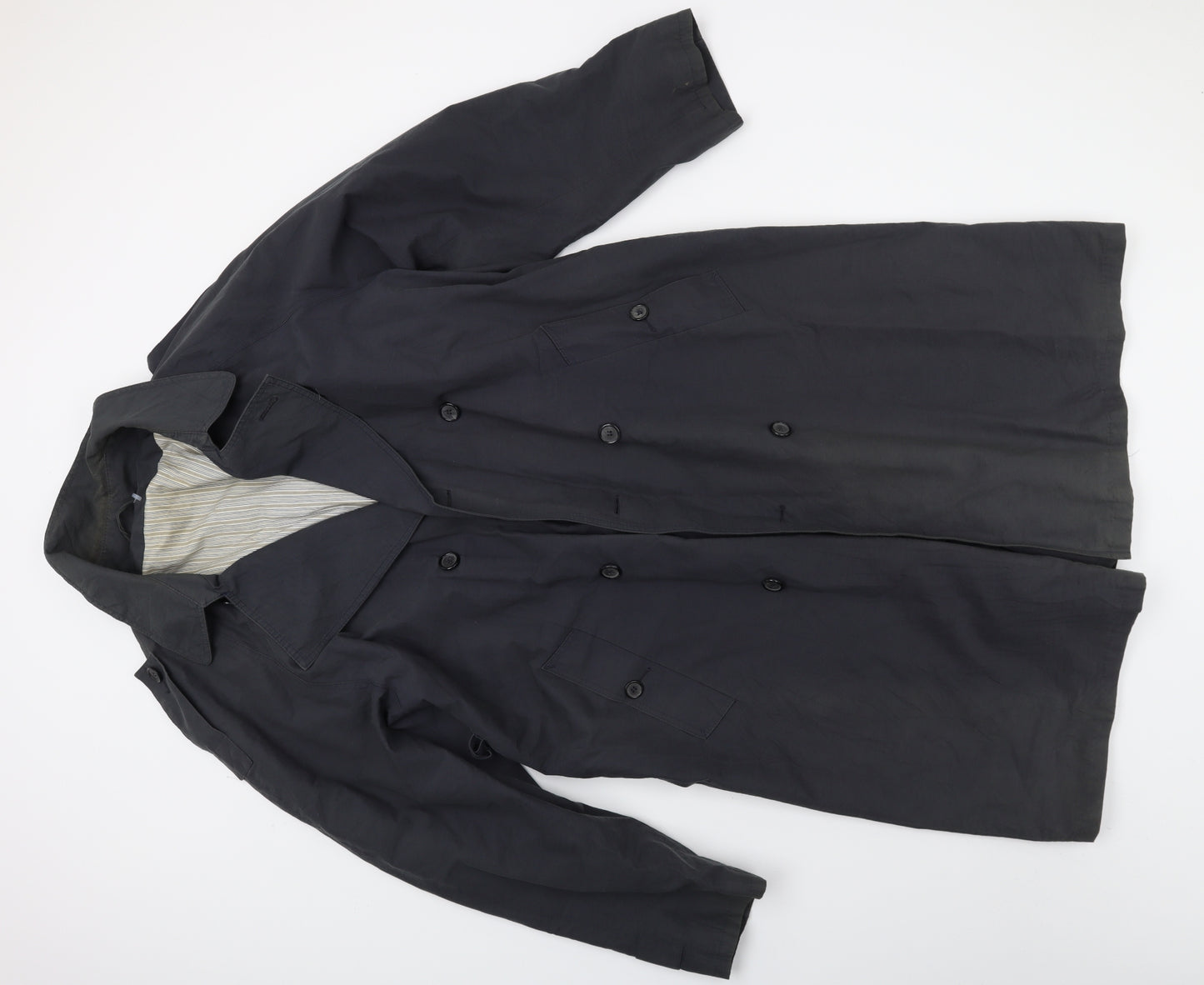 StMichael Mens Grey   Trench Coat Coat Size 36