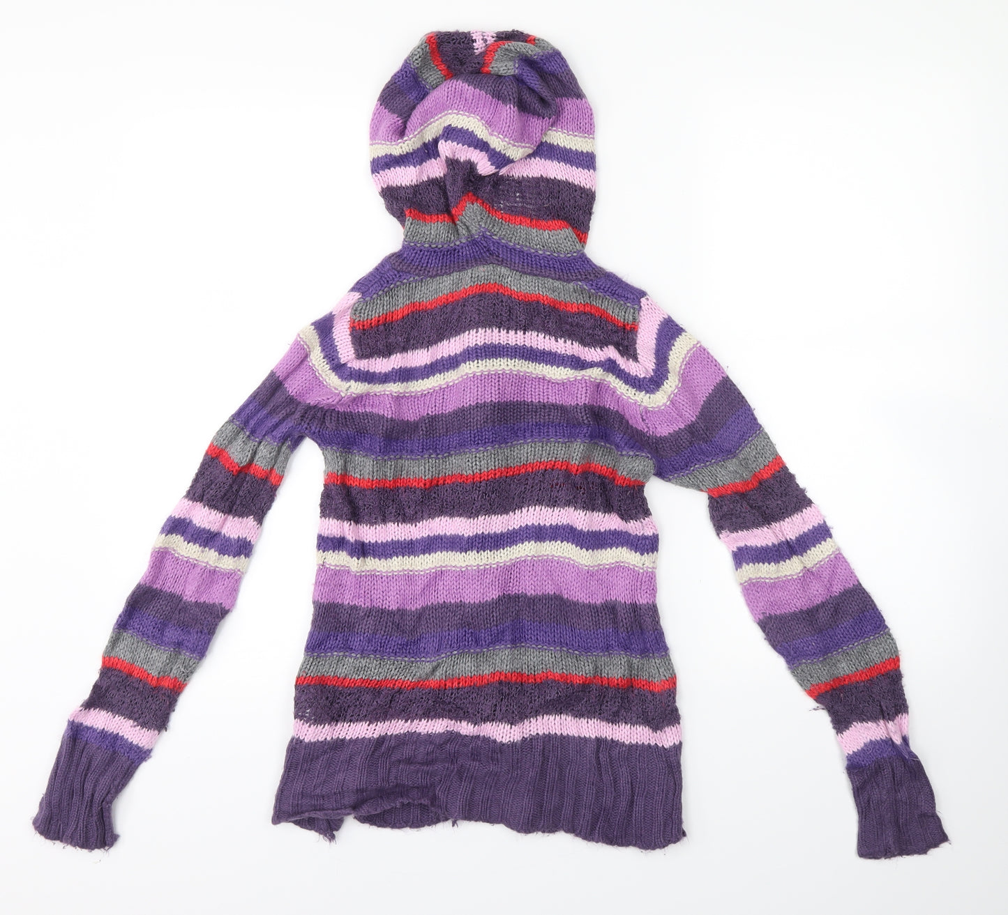 Pumpkin Patch Girls Multicoloured Striped Knit Cardigan Jumper Size 9 Years