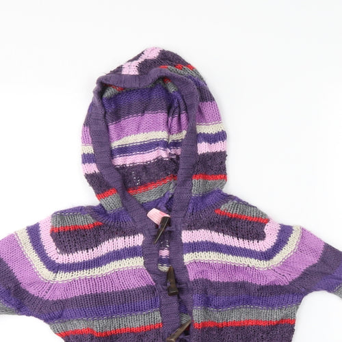 Pumpkin Patch Girls Multicoloured Striped Knit Cardigan Jumper Size 9 Years