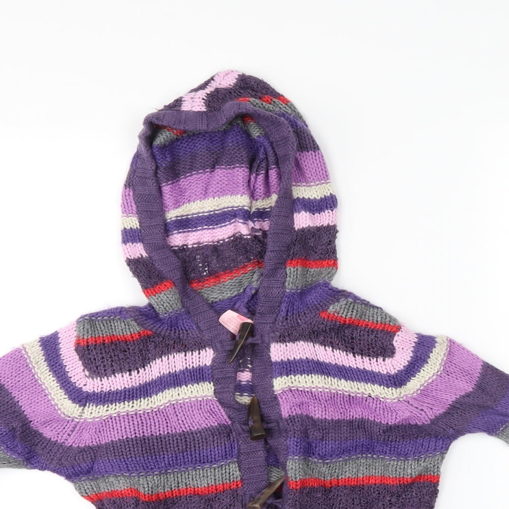 Pumpkin Patch Girls Multicoloured Striped Knit Cardigan Jumper Size 9 Years