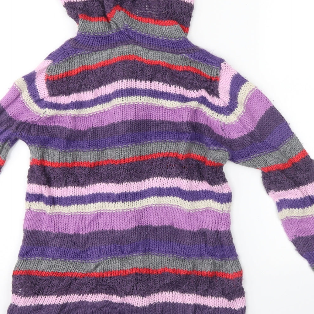 Pumpkin Patch Girls Multicoloured Striped Knit Cardigan Jumper Size 9 Years