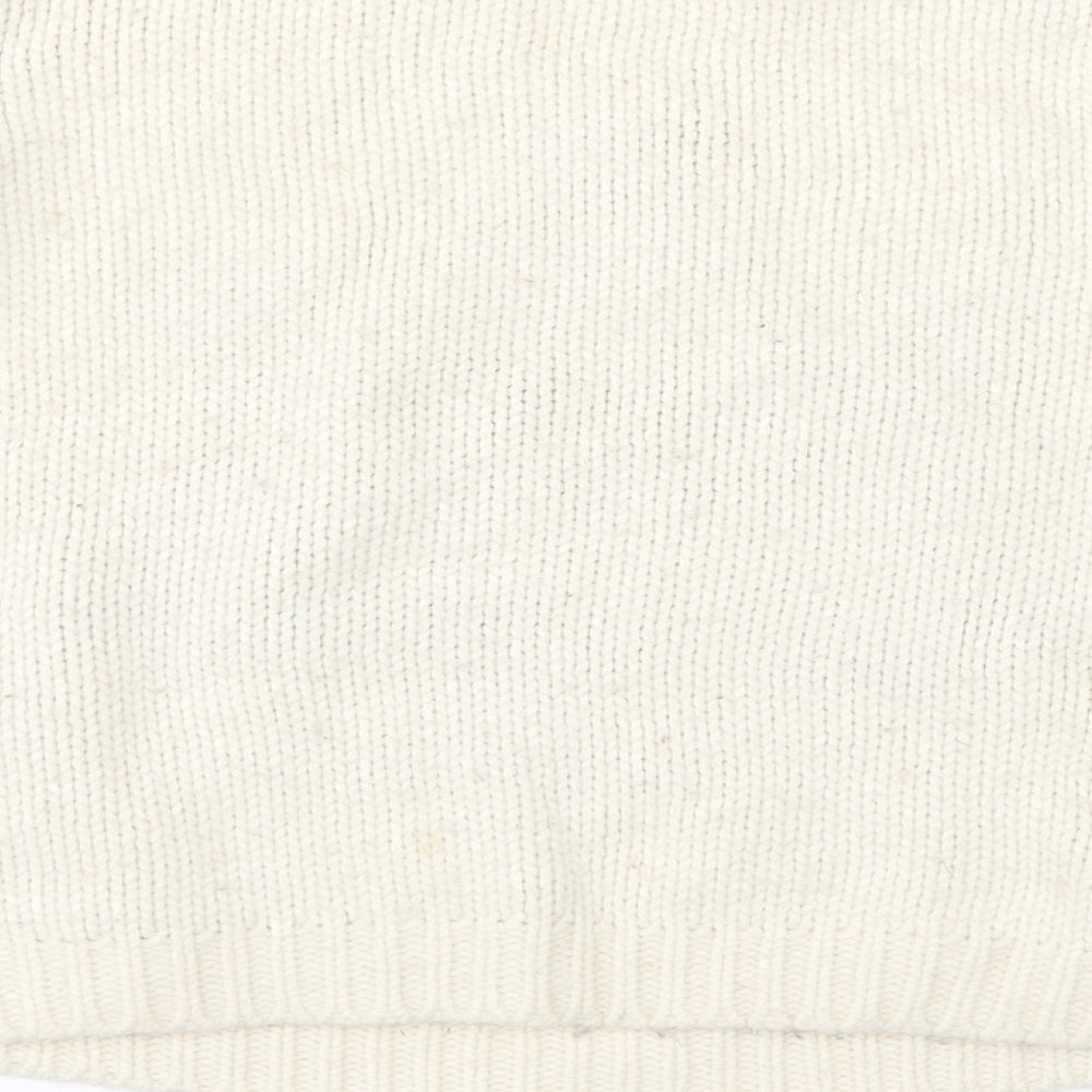 NEXT Girls White  Knit Pullover Sweatshirt Size 9-10 Years  - Christmas Snowflake