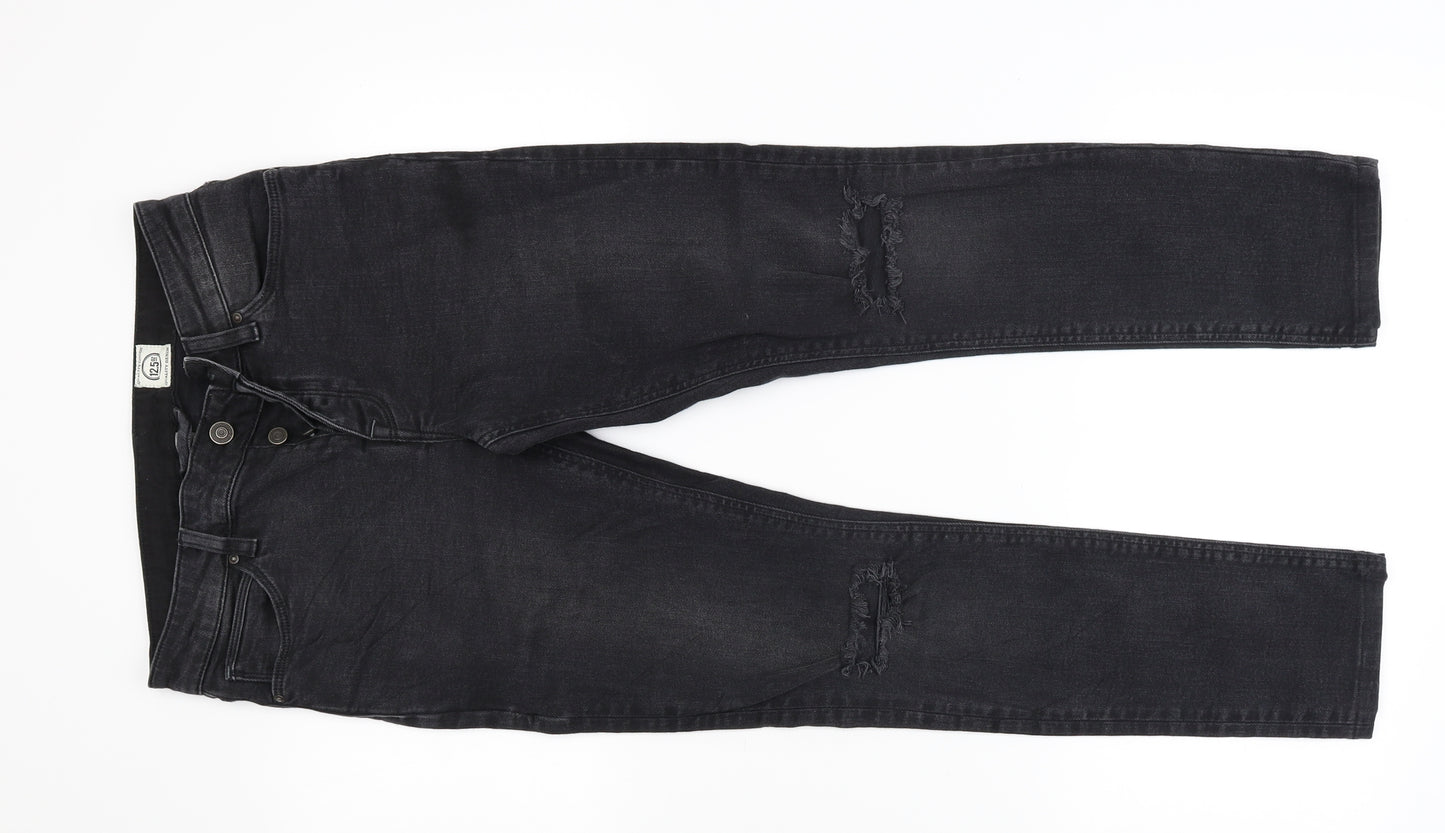 Quality Goods Mens Black  Denim Tapered Jeans Size 29 L30 in