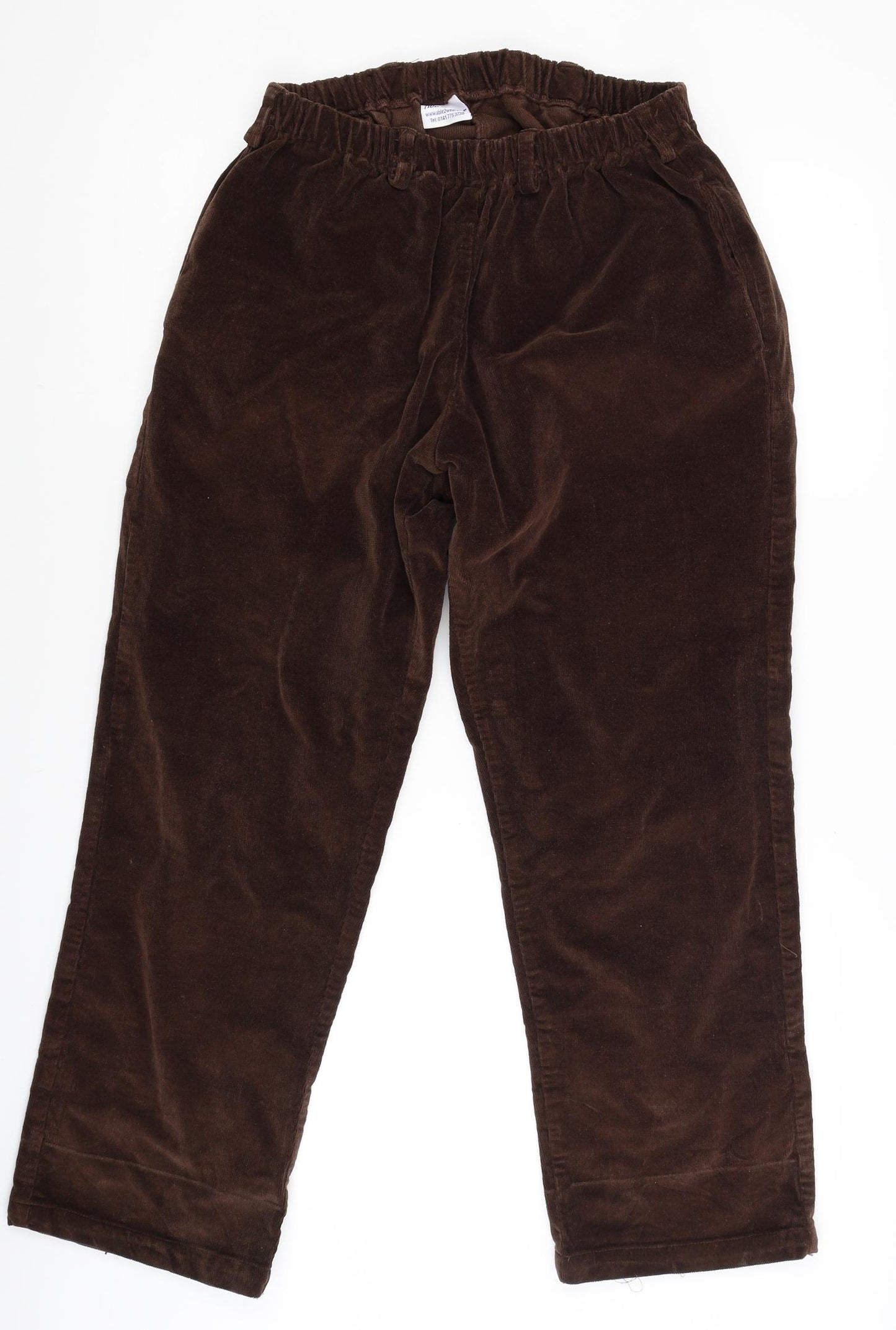 Able2Wear Womens Brown  Corduroy Chino Trousers Size L L25 in