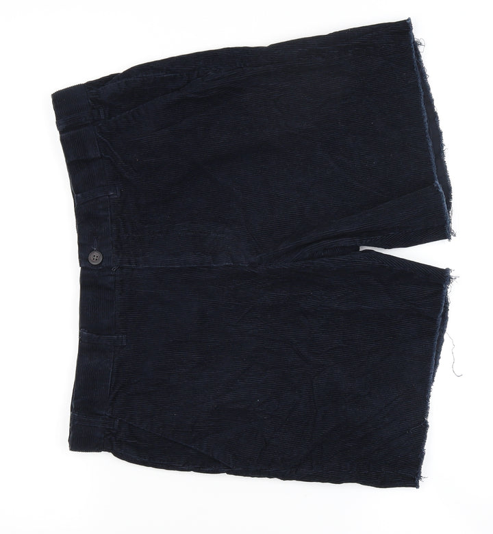 M&S Womens Blue Corduroy Chino Shorts Size 34 in