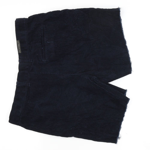 M&S Womens Blue  Corduroy Chino Shorts Size 34 in