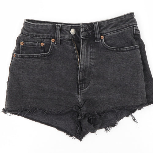 H&M Womens Black  Denim Hot Pants Shorts Size 34