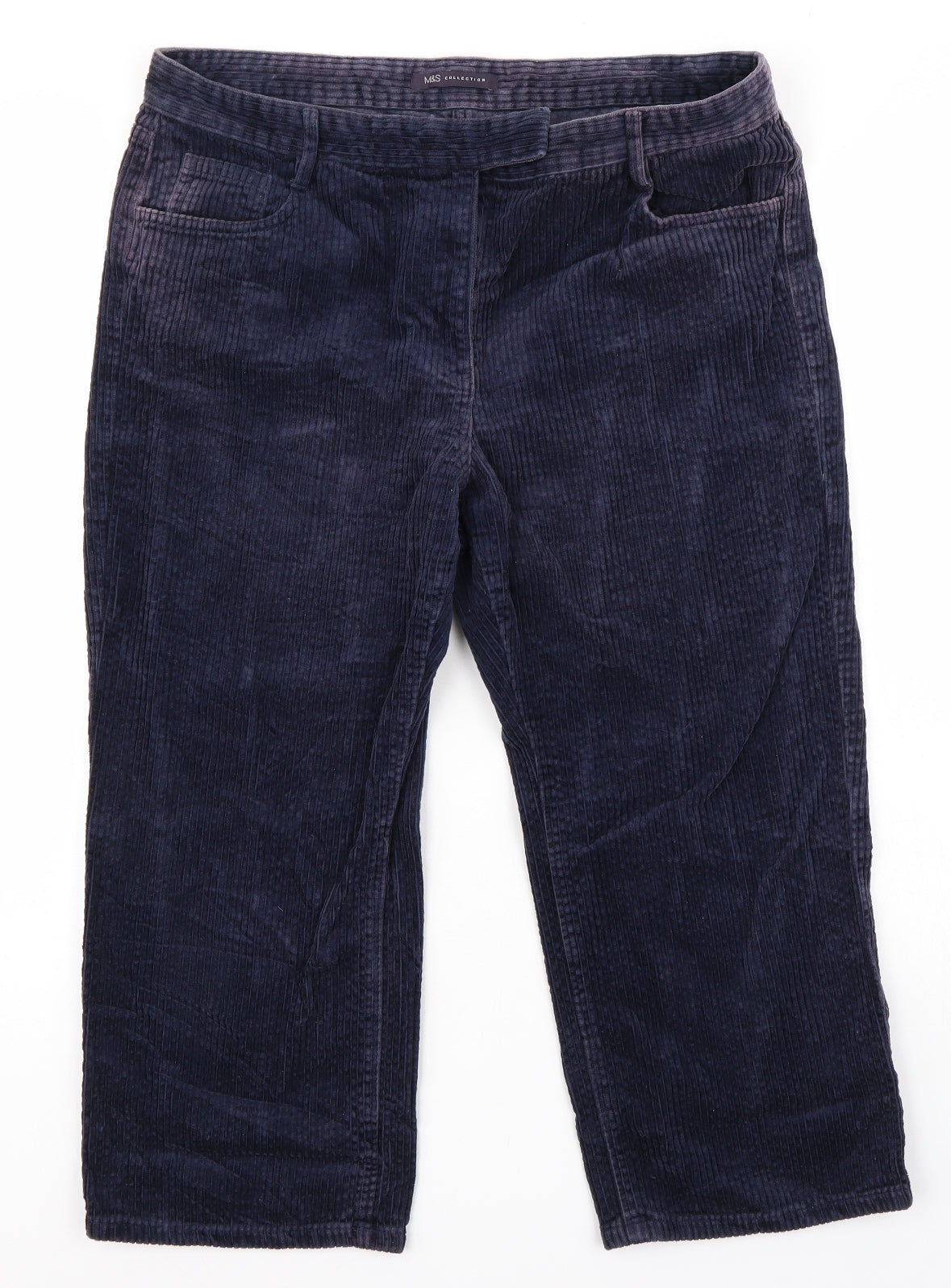 M&S Womens Blue  Corduroy Trousers  Size 14