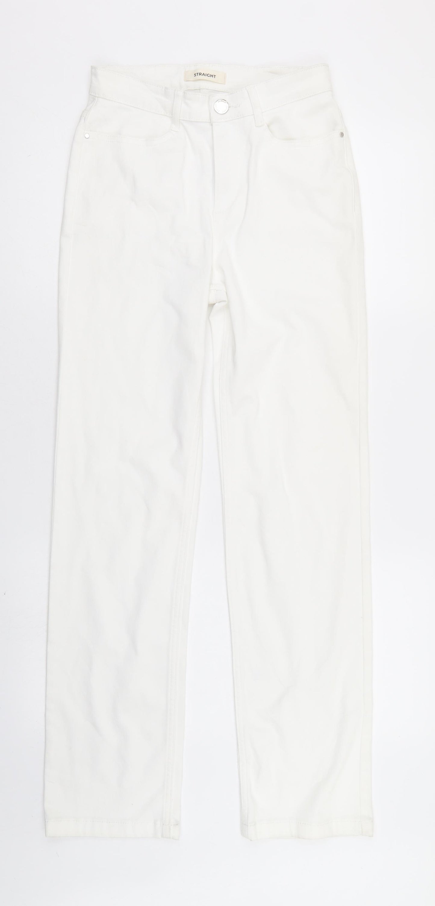 M&S Womens White  Denim Straight Jeans Size 8