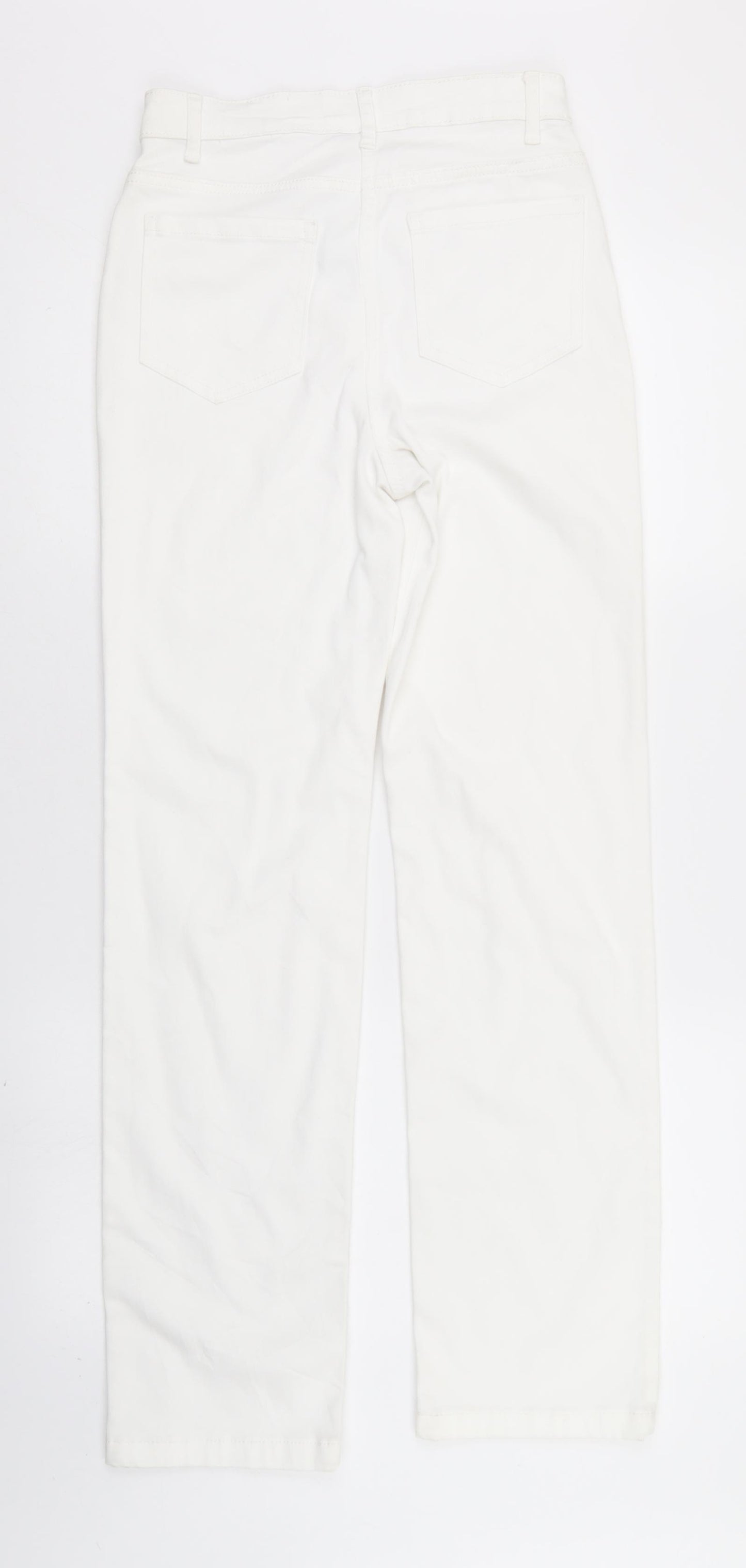 M&S Womens White  Denim Straight Jeans Size 8