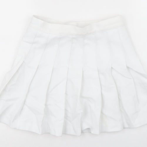 American Apparel Womens White   Pleated Skirt Size S