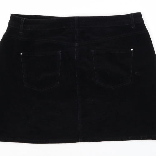 Dorthey Perkins Womens Black  Corduroy Straight & Pencil Skirt Size 18