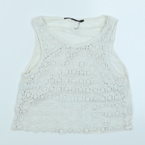Topshop Womens White   Cropped Tank Size 8