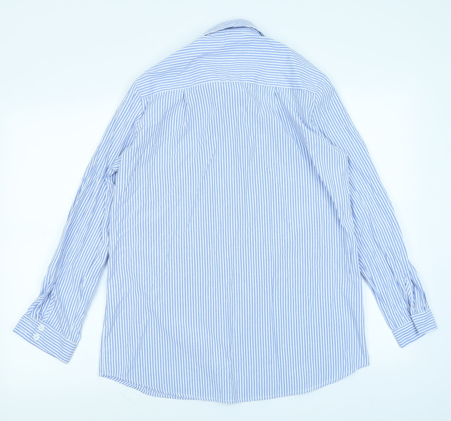 Parisian Womens Blue Striped  Basic Button-Up Size 10