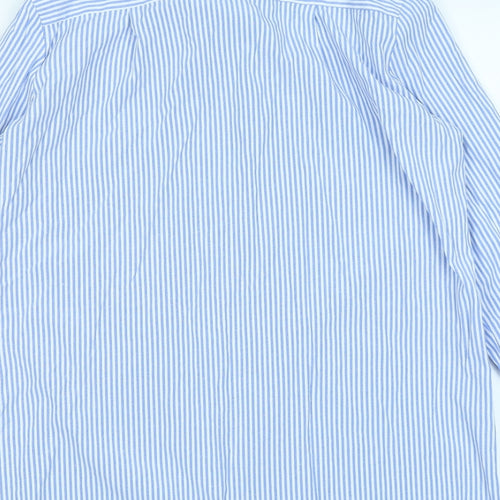 Parisian Womens Blue Striped  Basic Button-Up Size 10