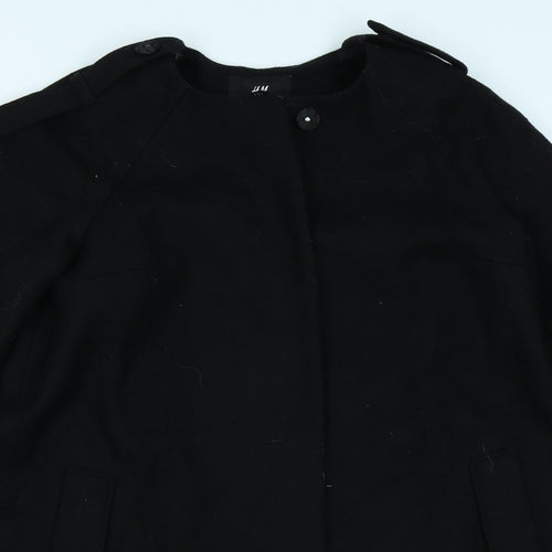 H&M Womens Black   Overcoat Coat Size 8