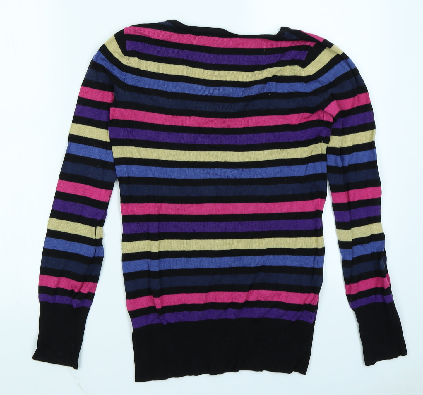 Dorothy Perkins Womens Black Striped  Pullover Jumper Size 8