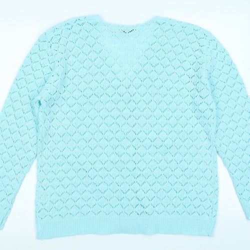 Pure & Natural Womens Blue   Cardigan Jumper Size M