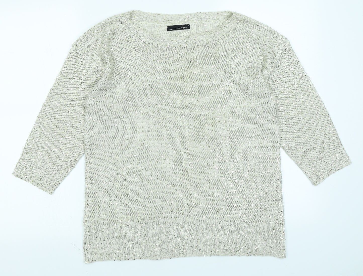 David Emanuel Womens Gold   Pullover Jumper Size S