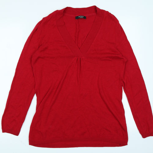 Moda Womens Red   Pullover Jumper Size 12