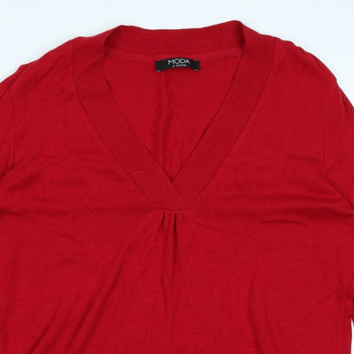 Moda Womens Red   Pullover Jumper Size 12