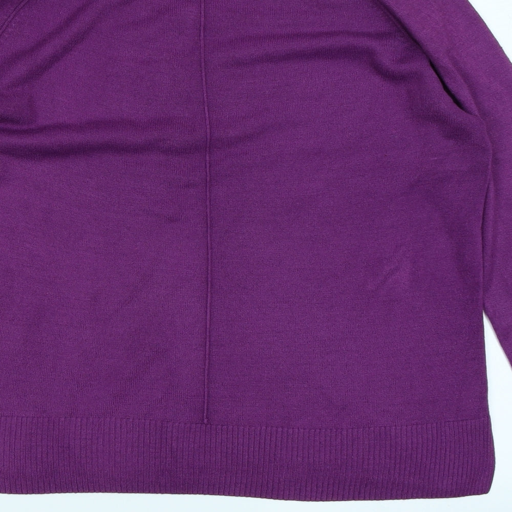 TU Womens Purple  Knit Pullover Jumper Size 14