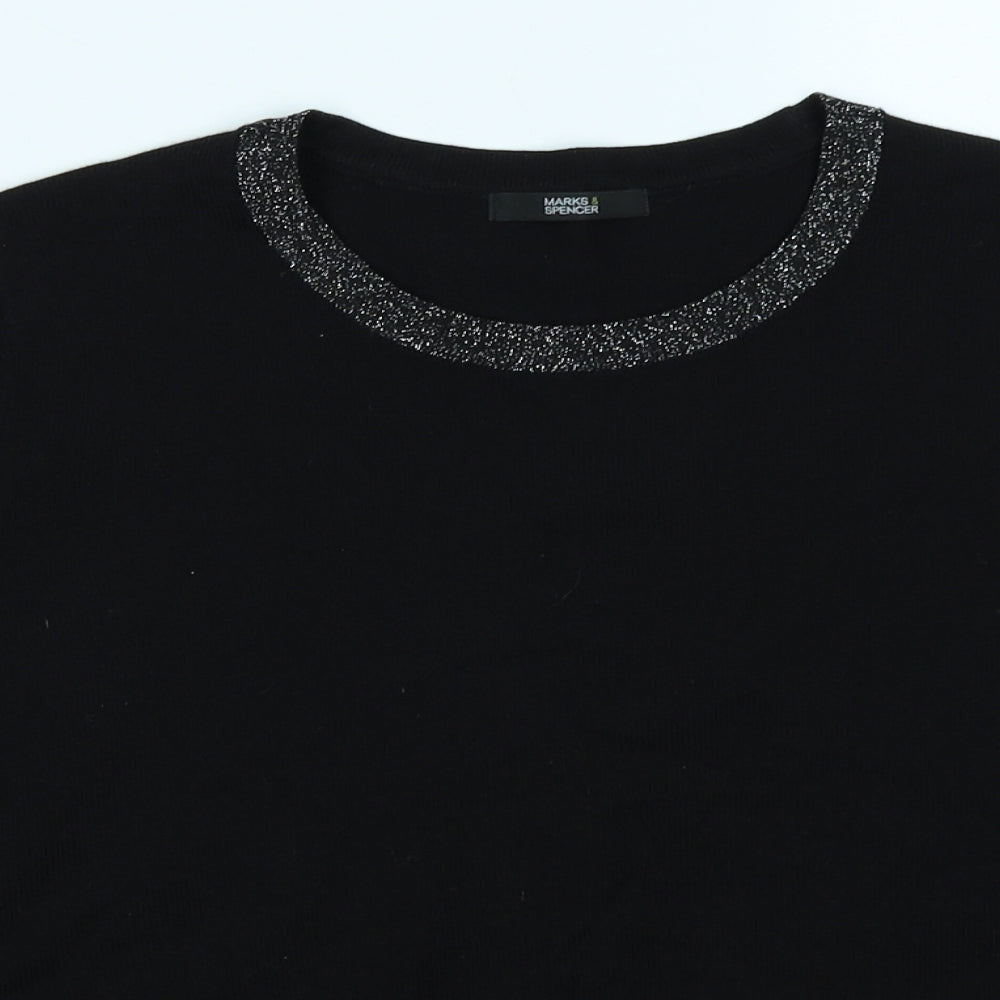 Marks & Spencer Womens Black   Basic T-Shirt Size 14
