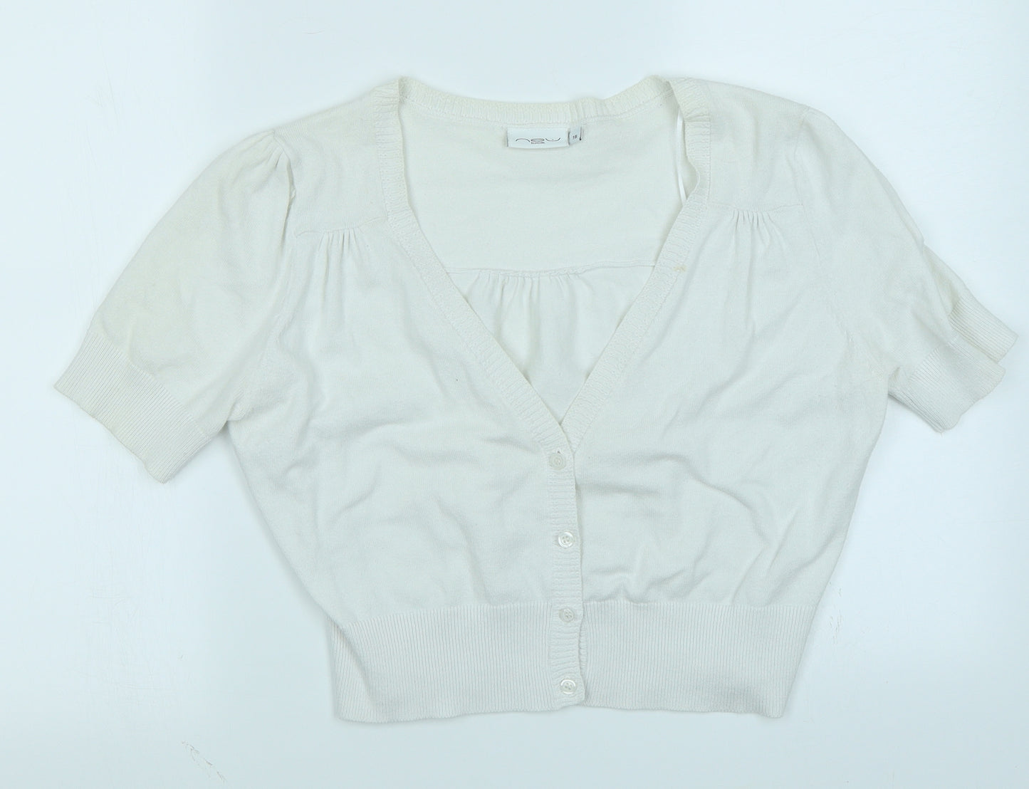 New Look Womens White   Cardigan Jumper Size 16