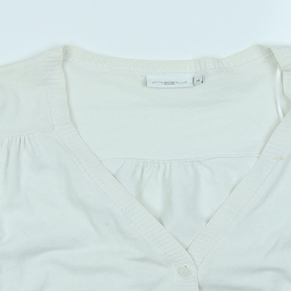 New Look Womens White   Cardigan Jumper Size 16