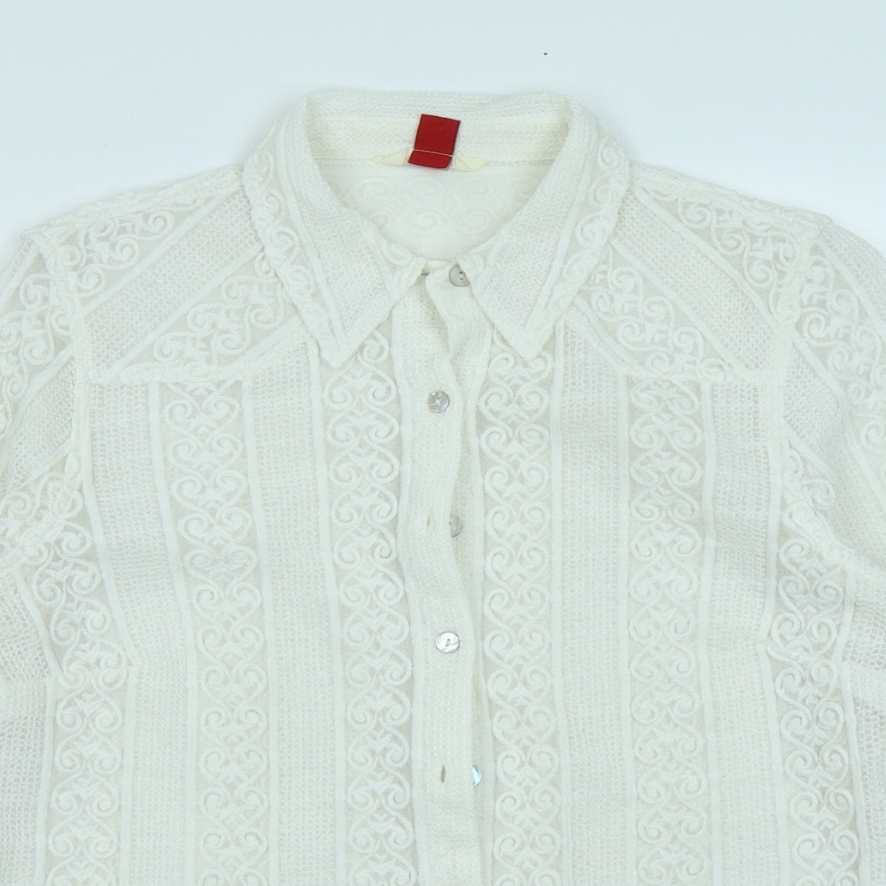 Falmer Heritage Womens White   Basic Button-Up Size 14