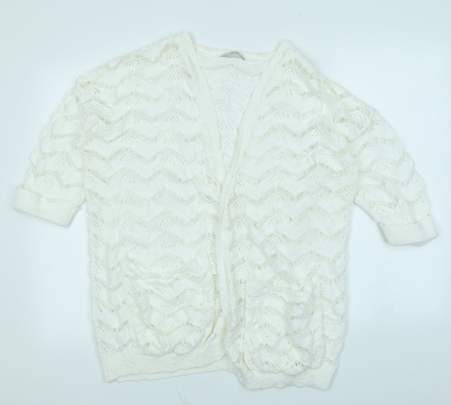 George Womens White   Cardigan Jumper Size 16