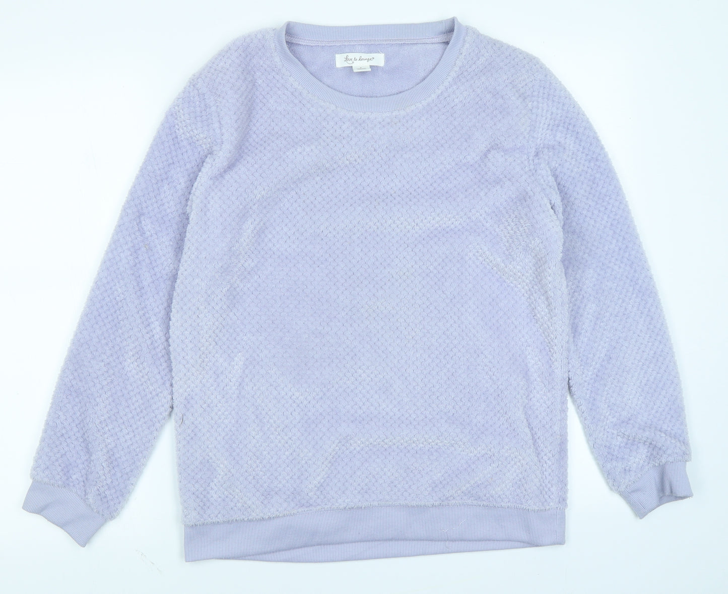 Love to Lounge Womens Purple Solid Fleece Top Pyjama Top Size S