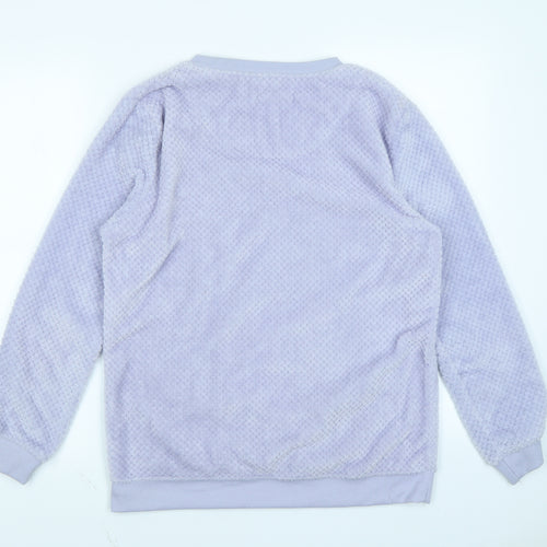 Love to Lounge Womens Purple Solid Fleece Top Pyjama Top Size S